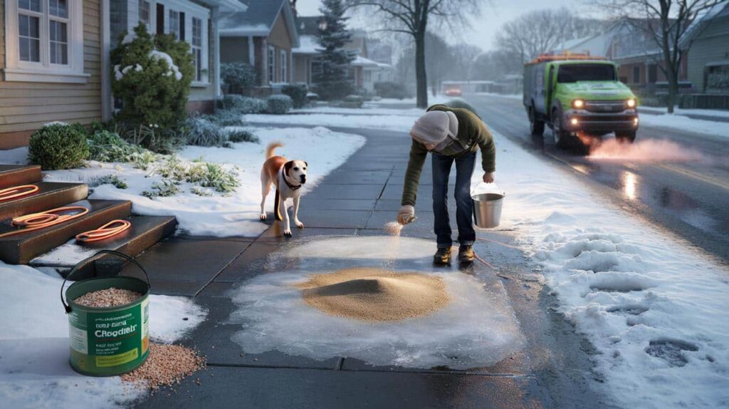 Dieser Leitfaden zu umweltfreundlichen Methoden, um Ihre Gehwege in diesem Winter ohne Streusalz sicher zu machen